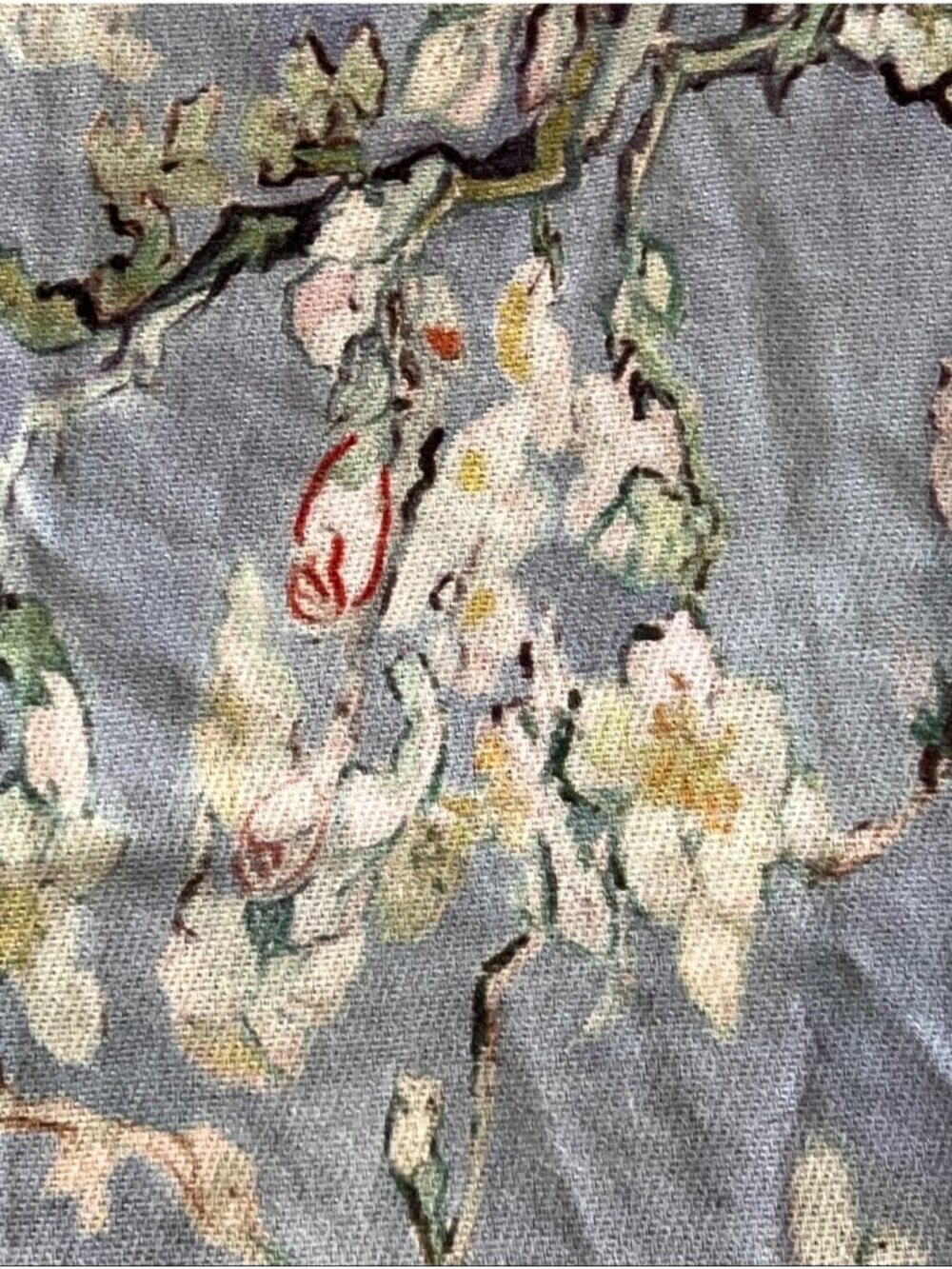 Reversible Fringed Shawl Wrap Van Gogh Almond Blossoms & Monet Water Lilies NWT - Picture 5 of 16